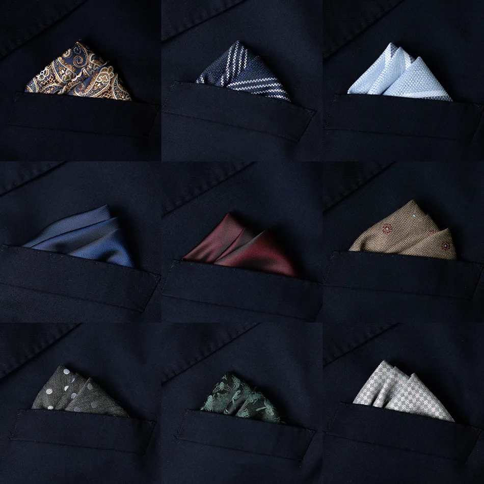 Pocket Square Set - 2개 남성 정장 포켓 타월 손수건