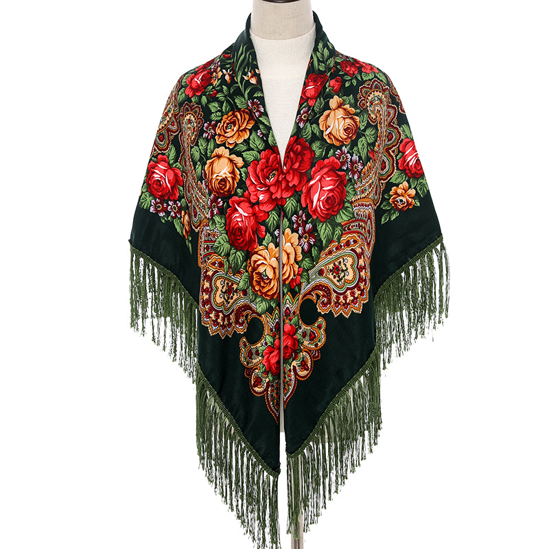 Bandana Cotton - 135*135cm 여성 러시아 스타일 빅 스퀘어