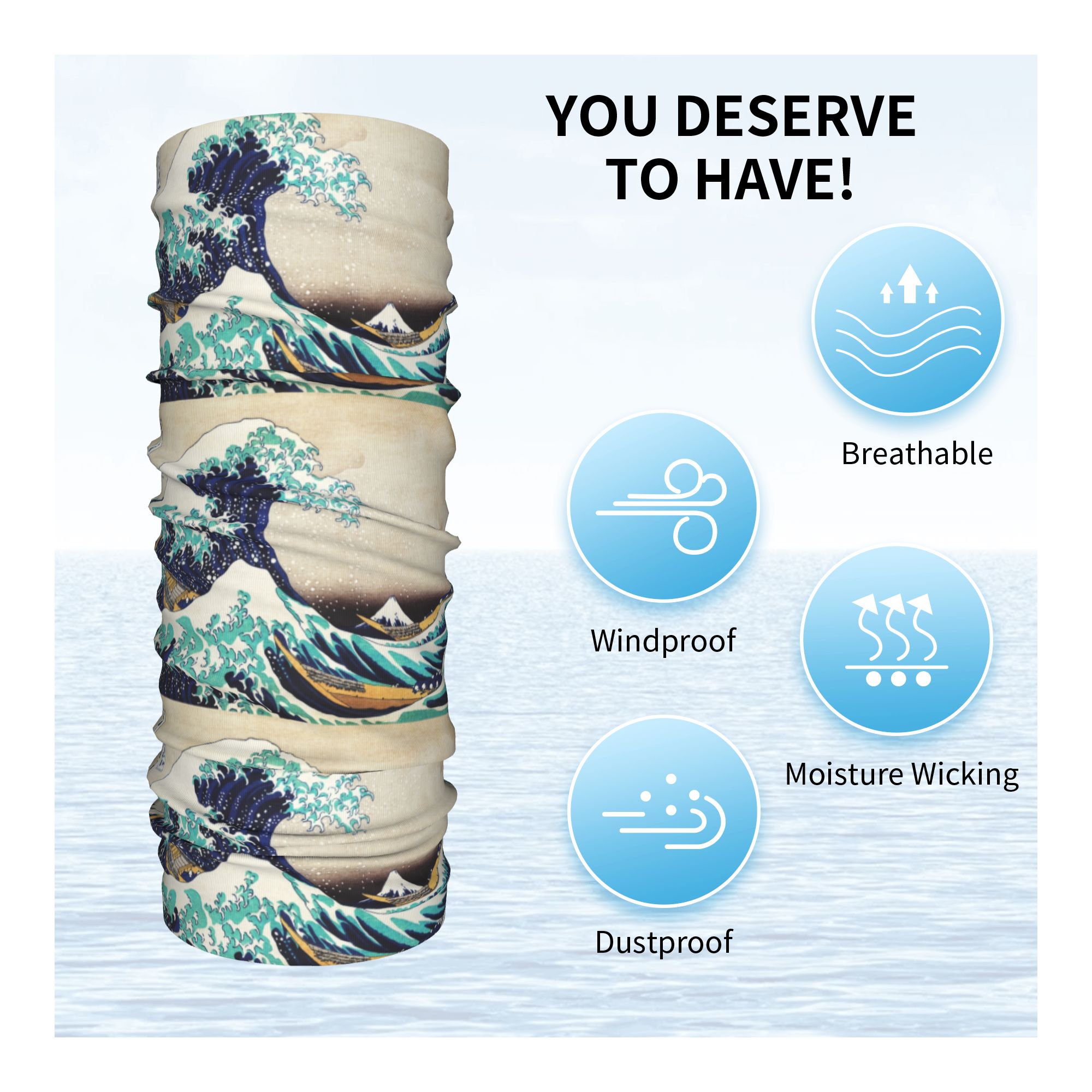 가나가와의 대파도 겨울용 헤드밴드 넥워머 남녀공용 하이 - Neck Warmer Tube 리뷰 및 가격