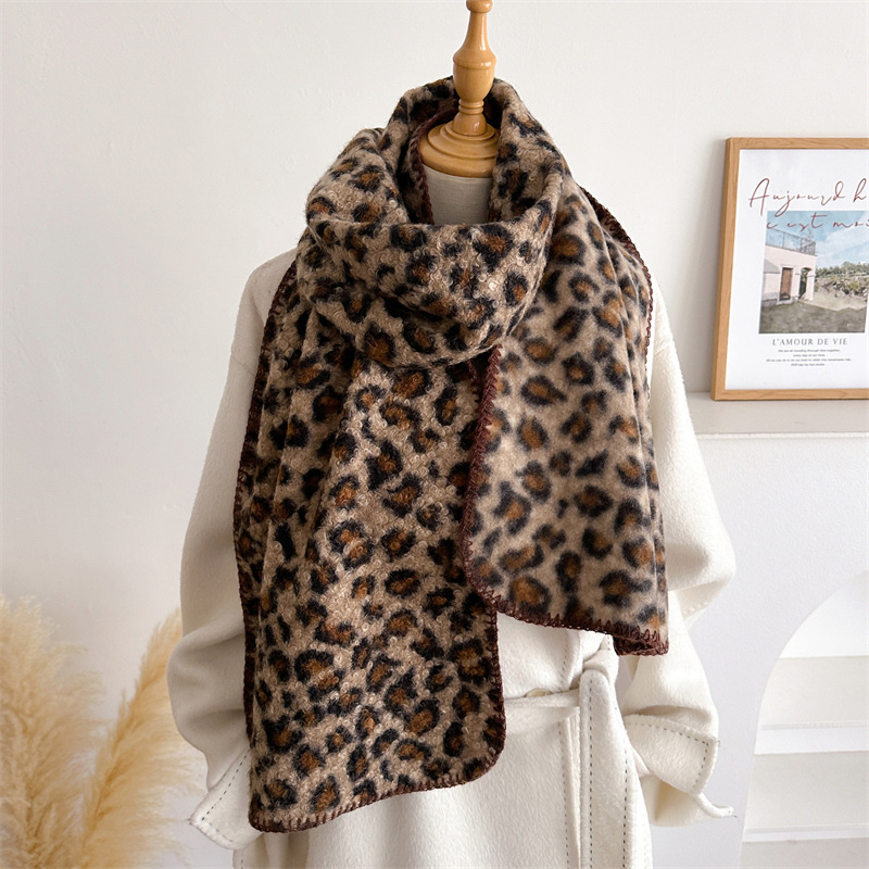 가을 겨울 레오파드 스카프 여성 럭셔리 방풍 따뜻한 시 - Woven Scarf Blanket 리뷰 및 가격