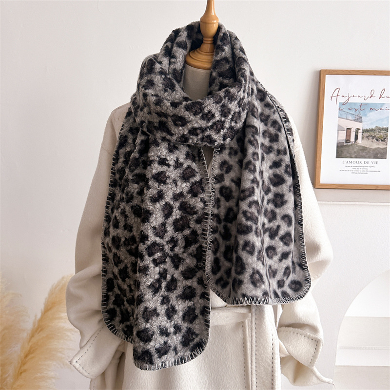 가을 겨울 레오파드 스카프 여성 럭셔리 방풍 따뜻한 시 - Woven Scarf Blanket 리뷰 및 가격