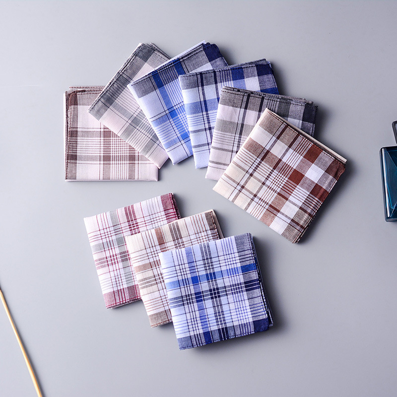 100% 면 손수건 격자 무늬 포켓 스퀘어 손수건 6개 - Handkerchief Cotton Men 리뷰 및 가격