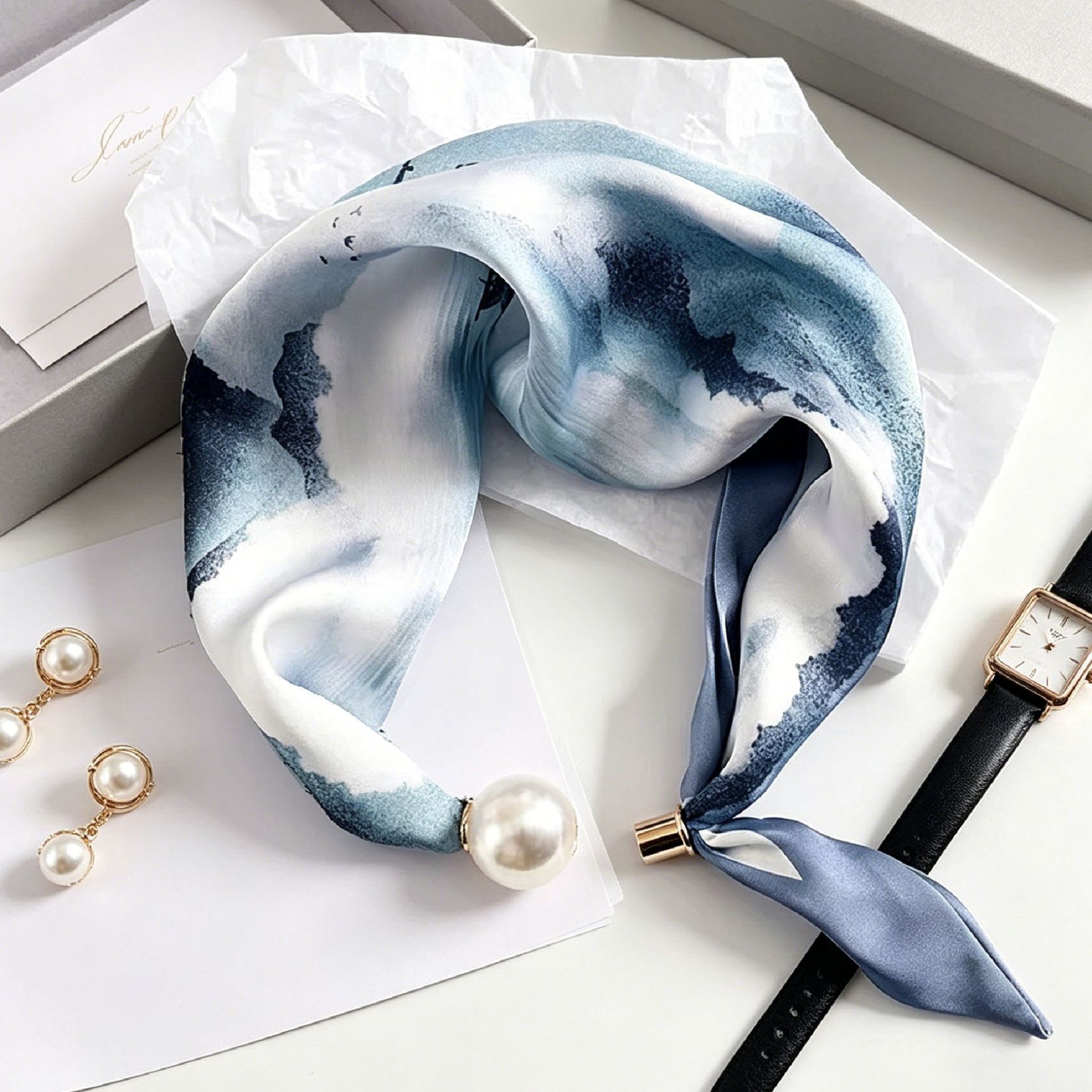 새로운 페이즐리 프린트 진주 꼬리 자석 걸쇠 스카프 여 - Face Scarf Mask 리뷰 및 가격