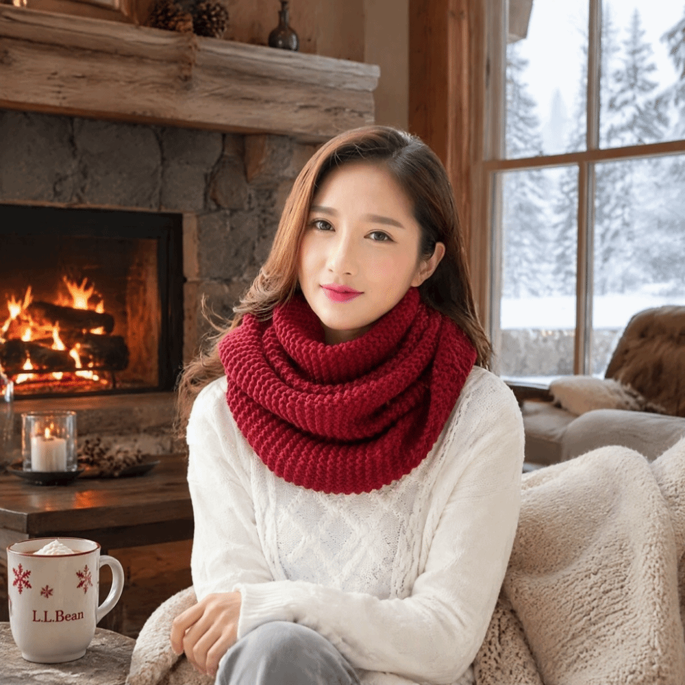 따뜻한 단색 무한 루프 스카프 통기성 방풍 두꺼운 니트 - Infinity Scarf Knit 리뷰 및 가격