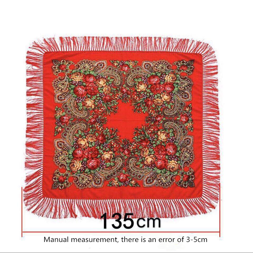 135*135cm 여성 러시아 스타일 빅 스퀘어 스카프 - Bandana Cotton 리뷰 및 가격