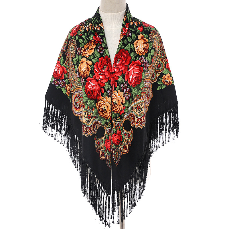 135*135cm 여성 러시아 스타일 빅 스퀘어 스카프 - Bandana Cotton 리뷰 및 가격