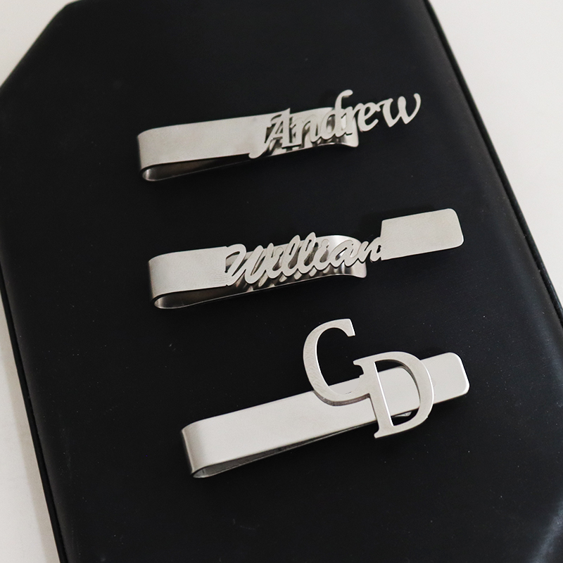 DIY 편지 이름 패턴 4.8*0.8 cm 남성용 넥타 - Tie Clip Silver 리뷰 및 가격